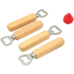 Barman Ouvre-Bouteille Portable Poignée en Bois De Poche En Acier Inoxydable Vin Bière Soda Verre Bouchon Bouteilles Ouvre Maison Cuisine Bar Outils Personnalisable HY0300 s s