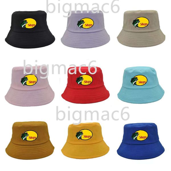 Bas Pro Shops Couleur solide Pêcheur imprimé chapeau de pêche en plein air chapeau de crème solaire européen et américain Fashion Fisherman Hat