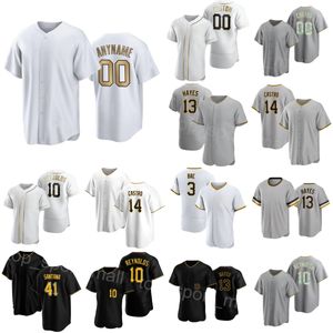 Béisbol 13 KeBryan Hayes Jersey Team 10 Bryan Reynolds 41 Carlos Santana 3 Ji Hwan Bae 14 Rodolfo Castro 18 Austin Hedges 5 Gregory Polanco Personalizado Hombre Mujer H-D