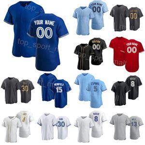 Béisbol 15 Whit Merrifield Jersey Team 30 Alejandro Kirk 13 Brandon Belt 9 Danny Jansen 8 Cavan Biggio 5 Santiago Espinal 99 Hyun-Jin Ryu Space City Color Hombres Jóvenes L-N