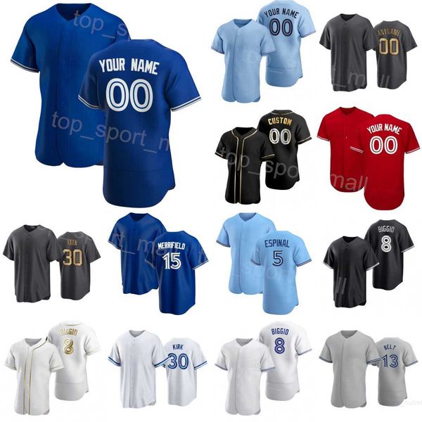 Baseball 15 Whit Merrifield Jerseys Team 30 Alejandro Kirk 13 Brandon Belt 9 Danny Jansen 8 Cavan Biggio 5 Santiago Espinal 99 Hyun-Jin Ryu Space City Couleur Hommes Jeunesse L-N