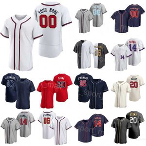 Béisbol 20 Camisetas de Marcell Ozuna 11 Orlando Arcia 14 Sam Hilliard 17 Kevin Pillar 16 Travis dArnaud 18 Vaughn Grissom 38 Guillermo Heredia Ciudad espacial Hombres Jóvenes Y-S