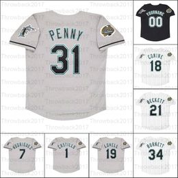 Retro Baseball 2003 Jerseys 7 Ivan Rodriguez 34 A.J. Burnett 31 Brad Penny 19 Mike Lowell 35 Dontrelle Willis