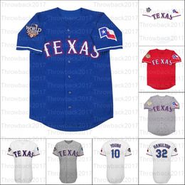 Retro Baseball 2010 en 2011 truien 1 Elvis Andrus 10 Michael Young 5 Adrian Beltre 45 Derek Holland