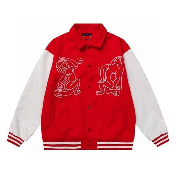 Béisbol 2023ss ropa para hombre diseñador chaqueta uniforme para hombre personalidad europea americana retro robot movilización Bugs Bunny toalla bordado alto Wei XPRP