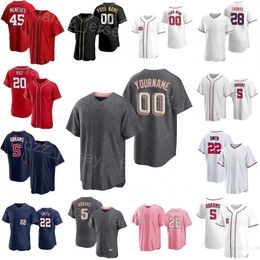 Béisbol 22 Dominic Smith Jerseys 20 Keibert Ruiz 5 CJ Abrams 9 Jeimer Candelario 45 Joey Meneses 28 Lane Thomas 46 Patrick Corbin 40 Josiah Grey Hombre cosido Niños G-M