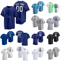 Baseball 23 Jason Heyward Jersey 25 Trayce Thompson 11 Miguel Rojas 6 David Peralta 3 Chris Taylor 16 Will Smith 81 Victor Gonzalez 27 Trevor Bauer Custom Men Women D-Q