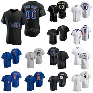 Baseball 9 Brandon Nimmo Jersey 19 Mark Canha 6 Starling Marte 20 Pete Alonso 12 Francisco Lindor 1 Jeff McNeil Custom Name Stitched Cool Base Pullover Man Kids D-H