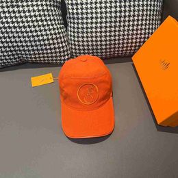 baseballpet voor damesmode oranje meisjespet Geborduurd logo decoratie herenhoed Inclusief doos Gewenst cadeau