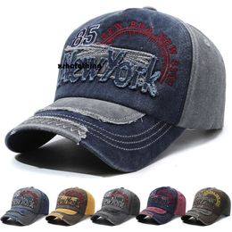 Baseball cap Old Washed Baseball Caps for Men Women, lente en zomerbrief Denim Duckbill Hats, Outdoor Sunshade Hat Trend