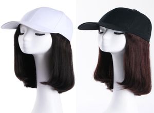 Casquette de Baseball avec cheveux humains pour femmes Remy droite casquette brésilienne Wig12 pouces cheveux humains Wigs2729698