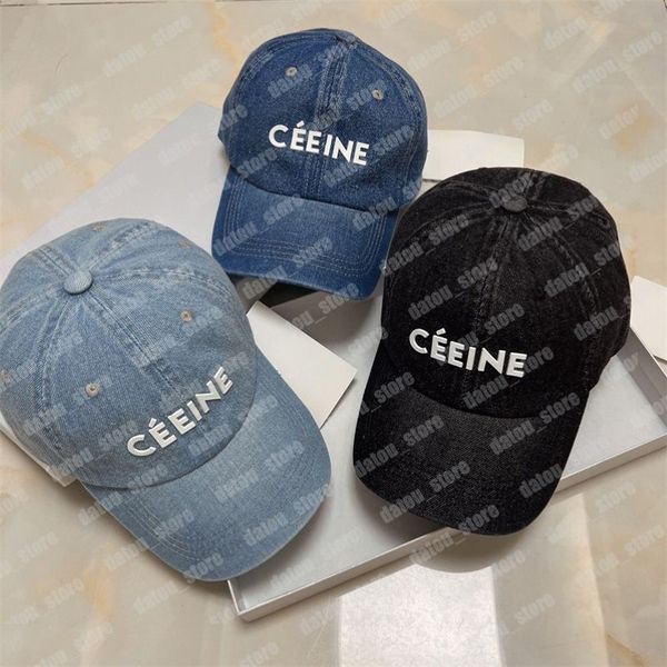 Gorras de béisbol Diseñador bordado Denim Ball Cap Beanie Azul oscuro Casquette Luxurys Diseñadores Carta Bonnets Mujeres para hombre Bucket Hat226x