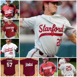 Baseball College Baseball draagt ​​aangepaste truien 2021 Custom Stanford Baseball NCAA College Jersey Brock Jones Drew Bowser Brendan Beck Edman
