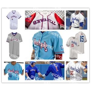 Baseball College draagt NCAA KANSAS JAYHAWKS KU honkbalshirt Custom Casey Burnham Maui Ahuna Nolan Metcalf Tavian Josenberger Daniel R High