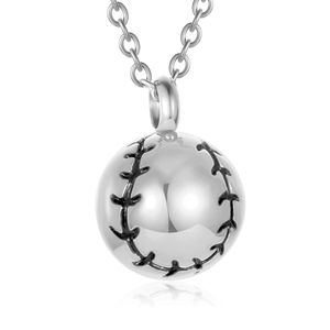 Honkbal crematie sieraden voor as roestvrijstalen hanger keepsake gedenkteken begrafenis-urn ketting voor mannen vrouwen