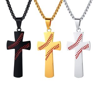 Collier croix de baseball pour hommes, pendentif, bijoux Hip Hop, Style Rap, pendentif croix