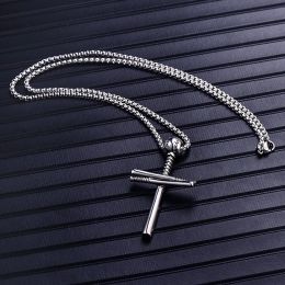 Honkbal kruis hanger mannen vrouwen religieuze ketting 14k wit gouden ketting nek ketting sieraden accessoires cadeau