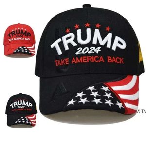 Baseball brodé Trump 2024 Nouveau chapeau de capuche U.S Caps électoraux présidentiels BATTON RÉBONNABLE ALIGNABLE COTTON SPORTS 0119 S S S