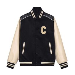 Baseball Jacket Hommes Femmes Varsity Vestes CE Veste de créateur Big C Sweat-shirt brodé Cardigan pour hommes Manteau en cuir Couture Manteaux de laine