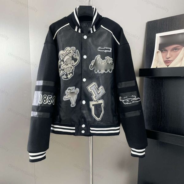 Chaqueta de béisbol Chaqueta de cuero de invierno Chaqueta de punto estampada en 3D Chaqueta de diseñador Hombres y mujeres Sudadera suelta Ropa de hombre hip hop