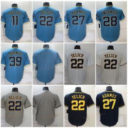 Honkbalshirt 22 Yelich Brian Anderson Brice Turang Garrett Mitchell Willy Adames Joey Wiemer Jesse Winker Luke Voit William Contreras Corbin Burnes