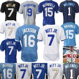 Jersey de béisbol Bobby Witt Jr. Bo Jackson Seth Lugo Saador Perez Adam Frazier Vinnie Pasquantino Maikel García Pratto Meléndez Mahomes Brett Hampson Loftin