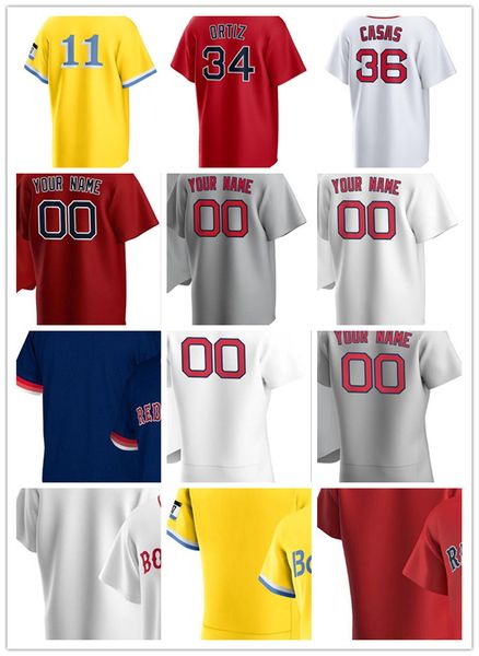 Maillot de Baseball David Ortiz Pedro Martinez Ted Williams Carl Yastrzemski Bobby Dalbec David Hamilton Mark Contreras Trevor Story Romy Gonzalez Chase Meidroth