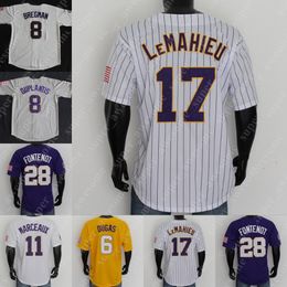 Maillot de baseball Kevin Gausman 8 Mikie Mahtook 19 Ben McDonald 36 Eddy Furniss 12 Todd Walker DJ LeMahieu Aaron Nola