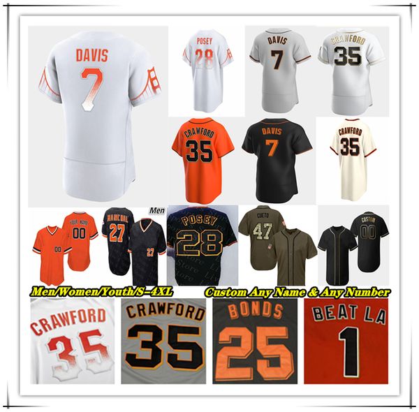 Jersey de béisbol Matt Chapman Thairo Estrada Lamonte Wade Jr Michael Conforto Mike Yastrzemski Brandon Crawford Logan Webb Mays Bonds Buster Posey Tim Lincecum