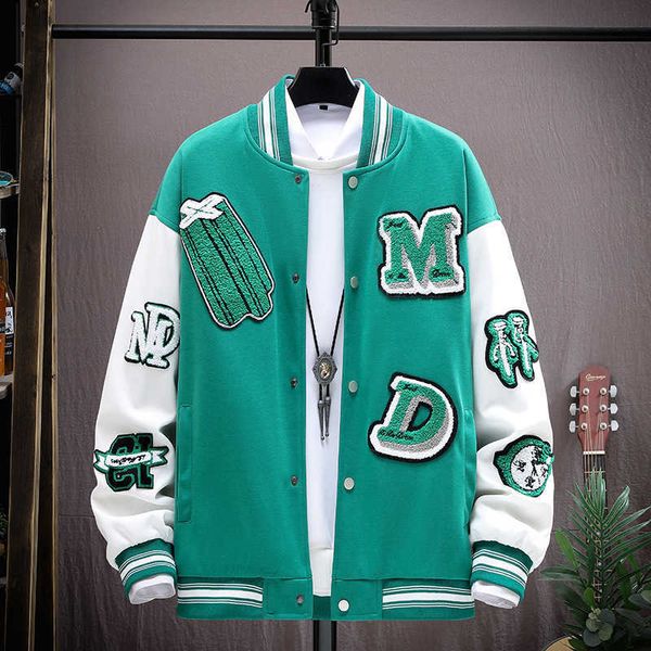 Jersey de béisbol para hombre, nueva tendencia de primavera y otoño, chaqueta para parejas, prenda superior con letras impresas