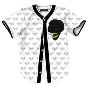 Jersey Baseball Hommes Stripe Street Street Shirts Street Blanc Blanc Chemise Sport UAD852