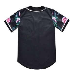 Baseball jersey Men Stripe Short Sleeve Street Shirts Black White Sport Shirt Yaj2002 D41B5