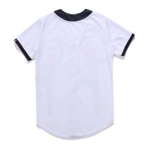 Honkbal jersey mannen streep korte mouwstraat shirts zwart wit sport shirt UAP1001 19A45