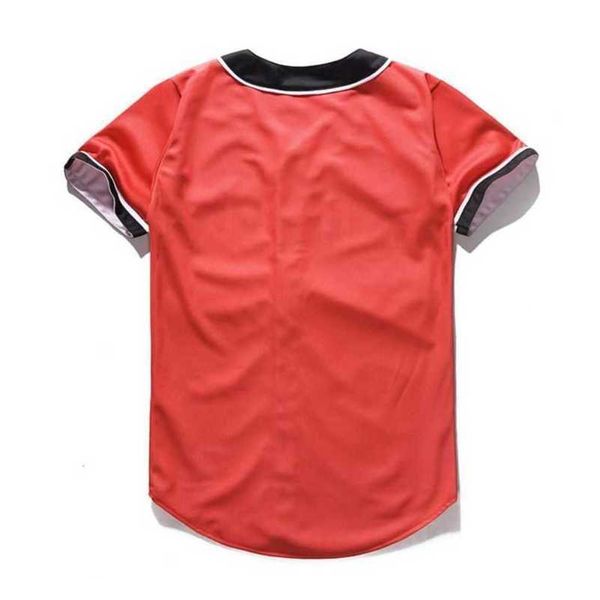Baseball Jersey Männer Streifen Kurzarm Street Shirts Schwarz Weiß Sport Shirt UAT3001