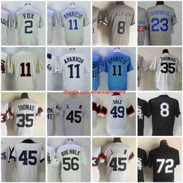 Maillots de baseball 11 Luis Aparicio 1959 1976 Maillot vintage 2 Nellie Fox 1960 8 Pull gris 23 Robin Ventura 35 Frank Th