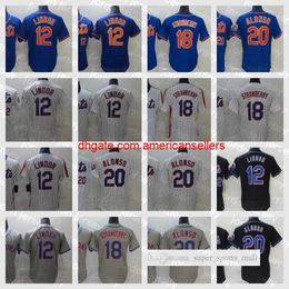 Maillots de baseball 20 Pete Alonso Baseball12 Francisco Lindor 18 Darryl Strawberry Blank 2022 Cousu Hommes Femmes Taille Jeunesse