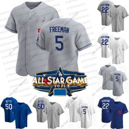 Maillots de baseball 2022 All Star Game Dodger Jersey Freddie Freeman Cody Bellinger Justin Turner Trea Turne Mookie Betts Dustin May Tyler Anderson Clayton