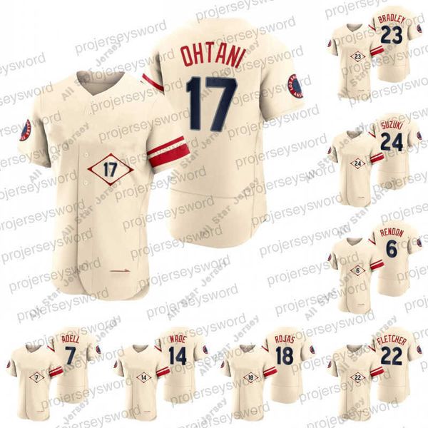 Camisetas de béisbol 2022 City Connect Jersey LA 17 Shohei Ohtani 27 Mike Trout 6 Anthony Rendon 34 Noah Syndergaard Matt Thaiss Taylor Ward David Fletcher Kurt