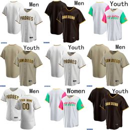 Maillots de baseball 2022 Ville Hommes Femmes Jeunesse San Diego 13 Manny Machado 9 Jake Cronenworth 30 Eric Hosmer 10 Jurickson Profar 2 Trent Grisham 7 Ha-Seong Kim Padres