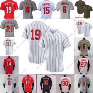 Maillots de baseball 2022 Field of Dreams Hunter Greene Jersey Stuart Fairchild Nick Lodolo Jonathan Inde Moustakas Suarez Joey Votto Castillo Akiyama Aristides