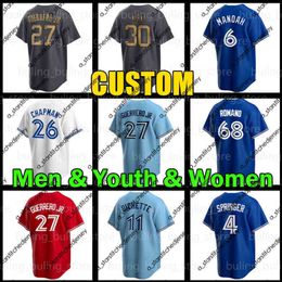 Honkbalshirts 27 Vladimir Guerrero Jr. Honkbalshirt 11 Bo Bichette Toronto 4 George Springer Matt Chapman Blue Jays Alejandro Kirk 6 Alek Manoah Romano