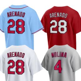 Camisetas de béisbol 28 Nolan Arenado Jersey 4 Yadier Molina Albert Pujols Adam Wainwright Stan Musial Paul DeJong