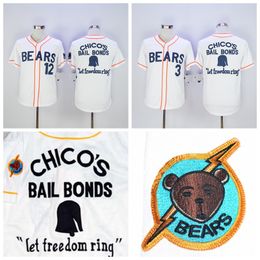 Baseball jerseys Bad News Bears Movie Button Down Jersey #3 Kelly Lek #12 Tanner Boyle White Movie Stitched Baseball Jersey genaaid