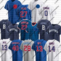 Maillots de baseball Maillot de baseball de Chicago Ryne Sandberg Marcus Stroman David Bote Nico Hoerner Ian Happ Ernie Banks Nick Madrigal Clint Frazier Jason Heyward