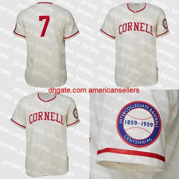 Maillots de baseball Cornell Big Red 1959 Home Jersey Shirt Personnalisé Hommes Femmes Jeunes Tout Nom Et Numéro Double Stitche