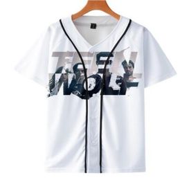 Honkbal jerseys aangepaste honkbal jersey herenknoppen homme t-shirts 3d printing shirt streetwear Tees shirts hiphop kleding voor en achterafdruk 033