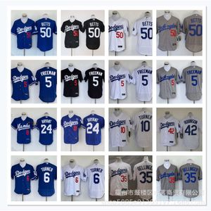 Baseball Jerseys Dodgers Elite City Betts # 50kershawxw22 Bleu Blanc Black Black Grey Brodery Jersey