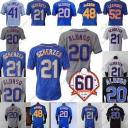 Jerseys de béisbol Francisco Alvarez Jersey Daniel Vogelbach Max Scherzer Pete Alonso Lindor Jacob deGrom Jeff McNeil Starling Marte Nimmo James McCann Gore