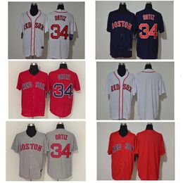 Baseball Jerseys Jersey Red Sox 34 # Boston brodé