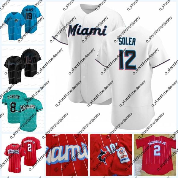 Jerseys de béisbol Jorge Soler 2022 Jersey Joey Wendle Miguel Rojas Marlin Jazz Chisholm Jr. Bryan De La Cruz Jesús Sánchez Avisail García Garrett Cooper Jon